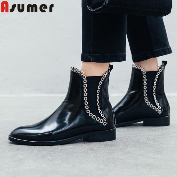 boots asumer 2021 genuine leather women round toe slip on low heels shoes black casual ankle for size 34-40
boots asumer 2021 genuine leather women round toe slip on low heels shoes black casual ankle for size 34-40