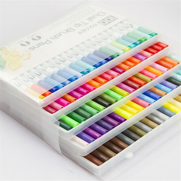 new white rod 100 color dual art marker graffiti colored brush dual pens for primary school students and children, Black;red
new white rod 100 color dual art marker graffiti colored brush dual pens for primary school students and children, Black;red