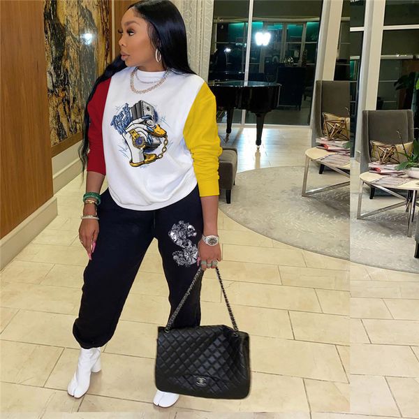 womens usd pattern suits fashion trend splicing long sleeve round neck drawstring pant tracksuits female spring new loose casual sets, Gray
womens usd pattern suits fashion trend splicing long sleeve round neck drawstring pant tracksuits female spring new loose casual sets, Gray