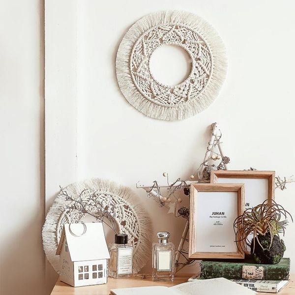 new handmade woven macrame wall hanging round tapestry wedding wall decoration living room home decor art
new handmade woven macrame wall hanging round tapestry wedding wall decoration living room home decor art