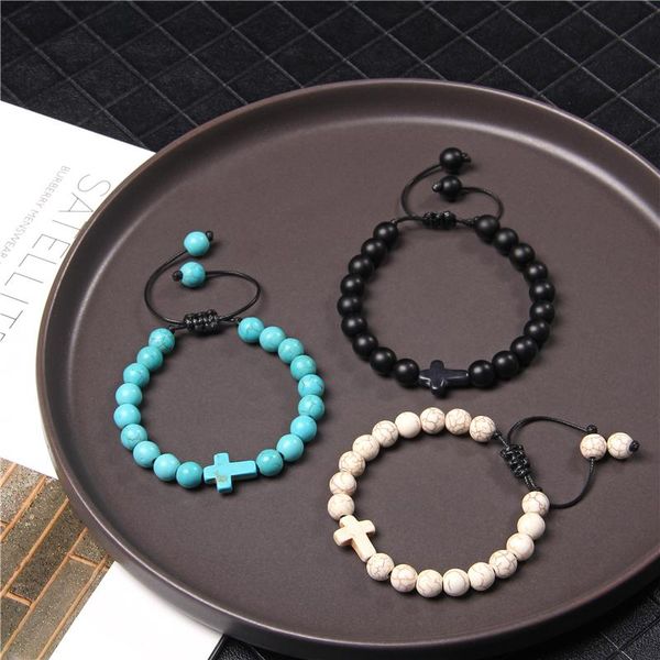 handmade woven bracelets men blue turquois cross charm bracelets for women adjustable braid black rope pulsera yoga jewelry
handmade woven bracelets men blue turquois cross charm bracelets for women adjustable braid black rope pulsera yoga jewelry