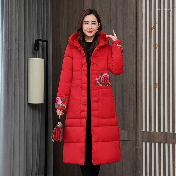women's down & parkas chinese style x-long jacket women floral print loose women's winter coat hooded stand collar single breasted, Black
women's down & parkas chinese style x-long jacket women floral print loose women's winter coat hooded stand collar single breasted, Black