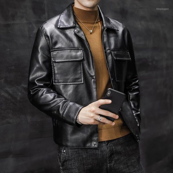 men's fur & faux turn down collar front pocket solid pu leather motorcycle jackets men clothing 2021 slim fit black coats casua
men's fur & faux turn down collar front pocket solid pu leather motorcycle jackets men clothing 2021 slim fit black coats casua