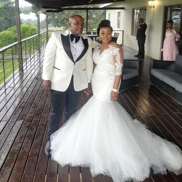 plus size south african mermaid wedding dresses lace half sleeve floor length lace applique tulle wedding gowns bridal dresses, White
plus size south african mermaid wedding dresses lace half sleeve floor length lace applique tulle wedding gowns bridal dresses, White
