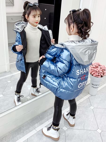 girls' down 2020 new type of winter foreign style big children's bright cotton padded jacket korean, Blue;gray
girls' down 2020 new type of winter foreign style big children's bright cotton padded jacket korean, Blue;gray