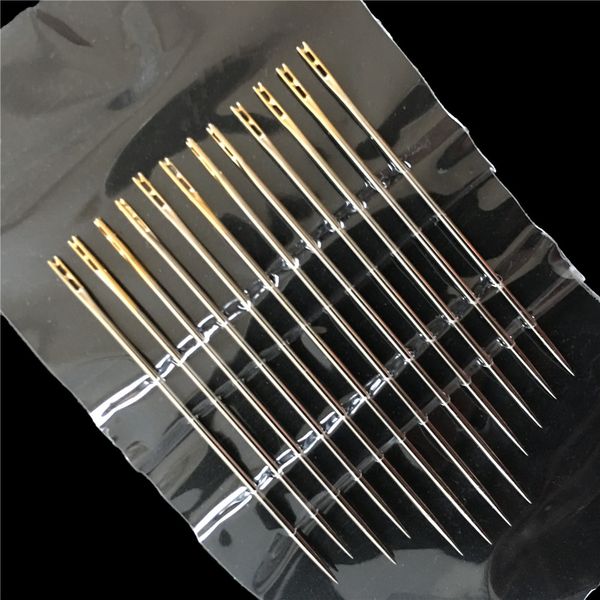 12pcs/set blind needles gold tail multi-size side opening stainless steel darning hand sewing needles embroidery tool diy needle, Black
12pcs/set blind needles gold tail multi-size side opening stainless steel darning hand sewing needles embroidery tool diy needle, Black