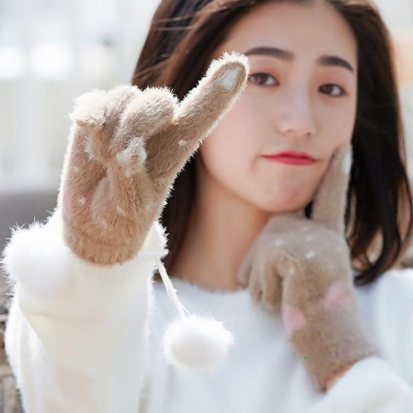 women cute knitted winter gloves soft multifunctional warm plush gloves mitten rekawiczki guantes handschoenen luvas eldiven, Blue;gray
women cute knitted winter gloves soft multifunctional warm plush gloves mitten rekawiczki guantes handschoenen luvas eldiven, Blue;gray