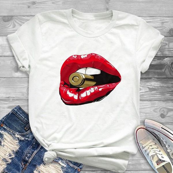 2021 новые летние женские футболки tops sexy red gubs, кусающие пули принт theth builts мода с коротким рукавом футболки женские хараджуку т, White
2021 новые летние женские футболки tops sexy red gubs, кусающие пули принт theth builts мода с коротким рукавом футболки женские хараджуку т, White