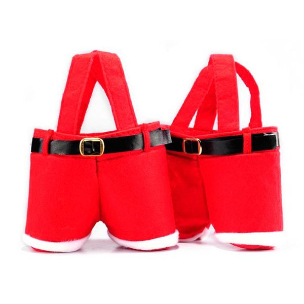 christmas decorations 1pcs fashion design red merry treat candy wine bottle holder santa claus suspender pant home decoration
christmas decorations 1pcs fashion design red merry treat candy wine bottle holder santa claus suspender pant home decoration