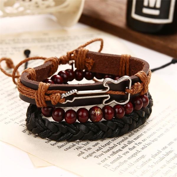 kinfolk vintage punk hollow guitar leather bracelet for men women jewelry charming braid bracelet bangle femme male jewelry gift, Golden;silver
kinfolk vintage punk hollow guitar leather bracelet for men women jewelry charming braid bracelet bangle femme male jewelry gift, Golden;silver