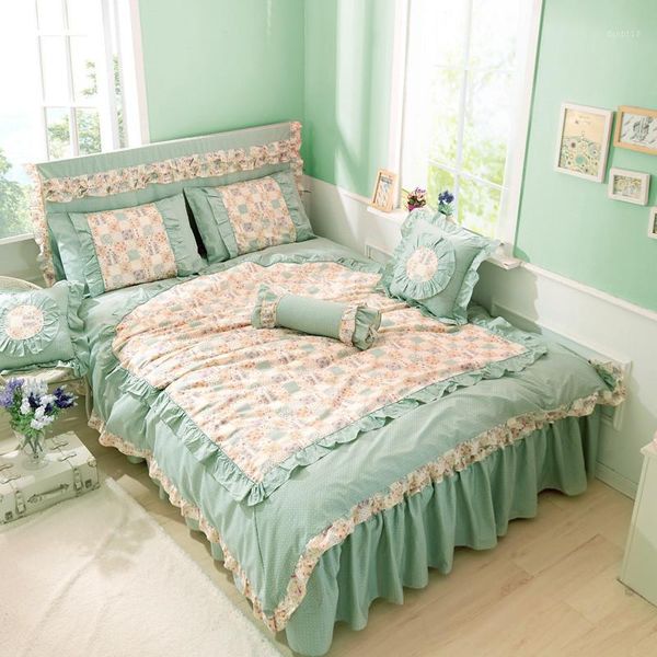 39 100% cotton floral print bedding set king twin size kids girls gifts duvet cover bed sheet set pink green color1
39 100% cotton floral print bedding set king twin size kids girls gifts duvet cover bed sheet set pink green color1