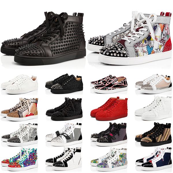 2021 red bottoms men women shoes spikes high sneakers black white glitter grey leather suede mens casual shoe size 35-47
2021 red bottoms men women shoes spikes high sneakers black white glitter grey leather suede mens casual shoe size 35-47