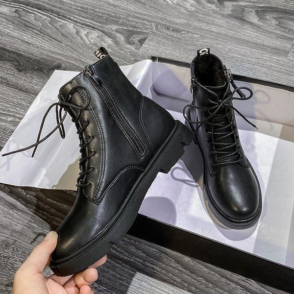 women's short boots leather platform ankle boots anti slip motorcycle ladies shoes thick heel lace up zipper women's, Black
women's short boots leather platform ankle boots anti slip motorcycle ladies shoes thick heel lace up zipper women's, Black