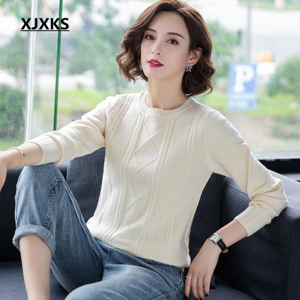 xjxks winter sweater women new 2021 temperament solid color comfortable cashmere knitted sweater women pullover, White;black
xjxks winter sweater women new 2021 temperament solid color comfortable cashmere knitted sweater women pullover, White;black