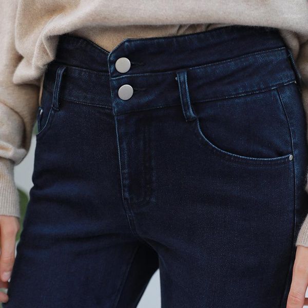 casual 2020 winter new products plus velvet thick women's jeans slim high waist jeans, Blue
casual 2020 winter new products plus velvet thick women's jeans slim high waist jeans, Blue