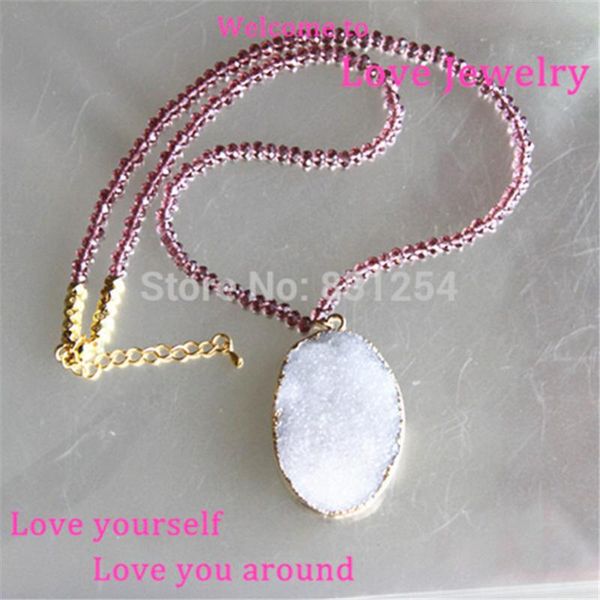 pendant necklaces white quartz natual stone necklace fashion beads chain with semi-precious men women handmade jewelry charms, Silver
pendant necklaces white quartz natual stone necklace fashion beads chain with semi-precious men women handmade jewelry charms, Silver