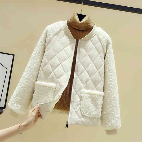Women's Wool & Blends Spring Rhombus Pattern Jacket Women Parkas Lady Short Bomber Jackets Female Casual Outwear Shearling Coats NM88, Black 
Women's Wool & Blends Spring Rhombus Pattern Jacket Women Parkas Lady Short Bomber Jackets Female Casual Outwear Shearling Coats NM88, Black