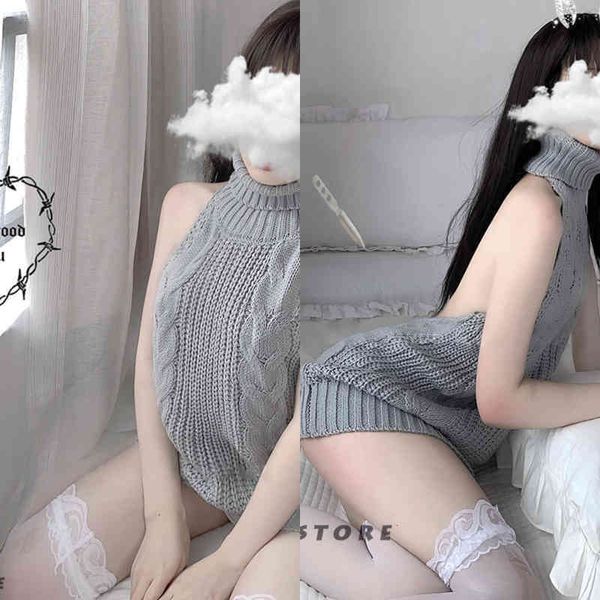 nxy lingerie ojbk backless women sweaters grey turtleneck sleeveless long virgin killer cosplay costumes japanes knitted and pullovers 1220, Red;black
nxy lingerie ojbk backless women sweaters grey turtleneck sleeveless long virgin killer cosplay costumes japanes knitted and pullovers 1220, Red;black