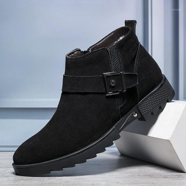 england design men's leisure cowboy winter boots natural leather snow shoes warm wool shoe platform ankle fur boot zapatos mans1, Black
england design men's leisure cowboy winter boots natural leather snow shoes warm wool shoe platform ankle fur boot zapatos mans1, Black