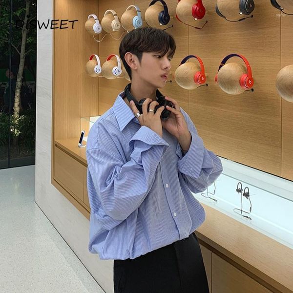 striped lapel loose shirt men korean long-sleeved single-breasted slim men's shirt 20201, White;black
striped lapel loose shirt men korean long-sleeved single-breasted slim men's shirt 20201, White;black