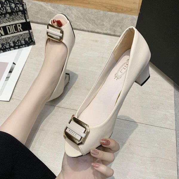 thick heel middle single shoes women's shoes square buckle rhinestone fish mouth high heel sandals korean edition, Black
thick heel middle single shoes women's shoes square buckle rhinestone fish mouth high heel sandals korean edition, Black