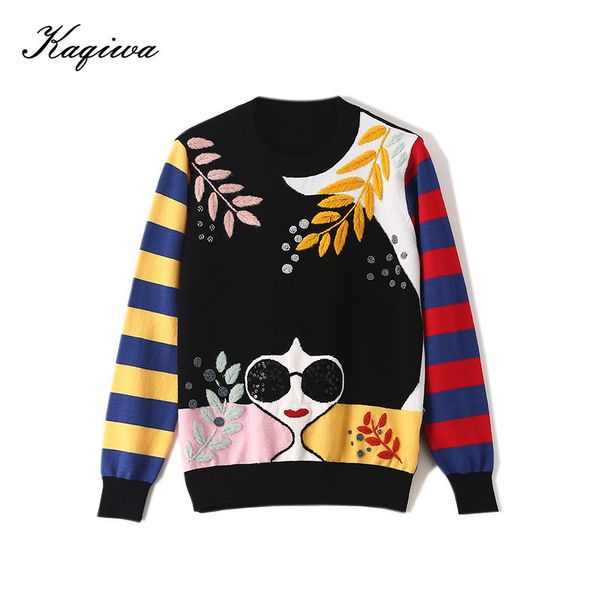 2021 new women's autumn wear pullover slim fit versatile, heavy industry nail bead sequin knitwear european goods fashion lj201112, White;black
2021 new women's autumn wear pullover slim fit versatile, heavy industry nail bead sequin knitwear european goods fashion lj201112, White;black