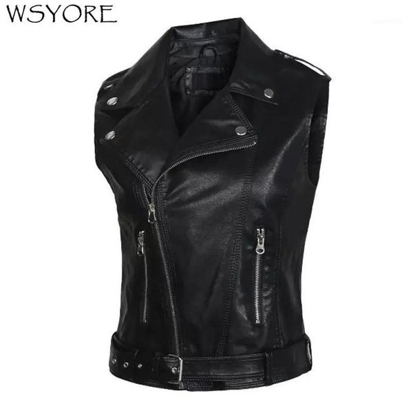 women's vests wsyore women faux leather ladies motorcycle zippers pu vest 2021 autumn slim tactical rivet waist coat female ns3191, Black;white
women's vests wsyore women faux leather ladies motorcycle zippers pu vest 2021 autumn slim tactical rivet waist coat female ns3191, Black;white