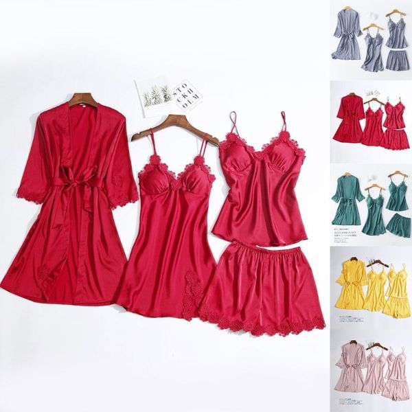 women's sleepwear women set lingerie satin silk water soluble flower design pajamas underwear nightdress robes, Black;red
women's sleepwear women set lingerie satin silk water soluble flower design pajamas underwear nightdress robes, Black;red