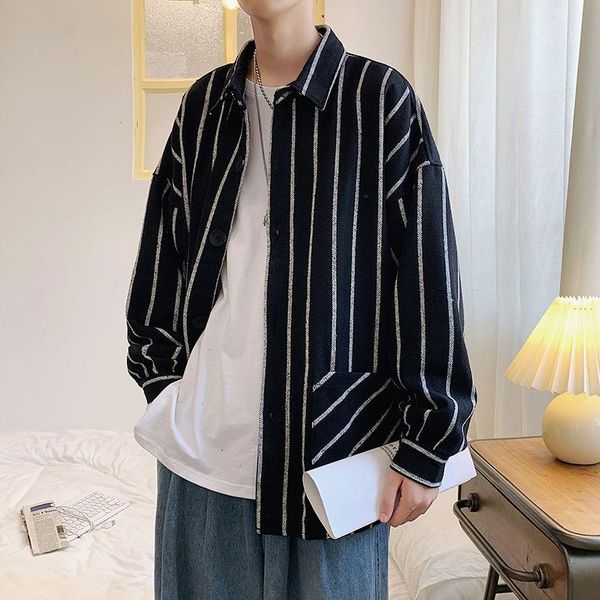 men's wool & blends 2021 mne's fashion stripe printing coats loose youth jacket trendy woolen casual long sleeves 3 color outerwea, Black
men's wool & blends 2021 mne's fashion stripe printing coats loose youth jacket trendy woolen casual long sleeves 3 color outerwea, Black