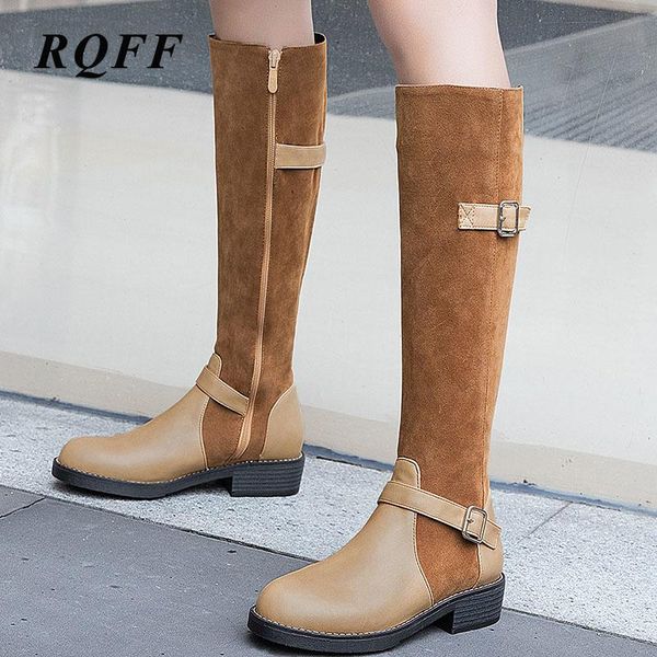 2020 winter knee-high boots for women plus size 43 44 fashion med square heel shoes woman riding equeatrian platform buckle zip, Black
2020 winter knee-high boots for women plus size 43 44 fashion med square heel shoes woman riding equeatrian platform buckle zip, Black
