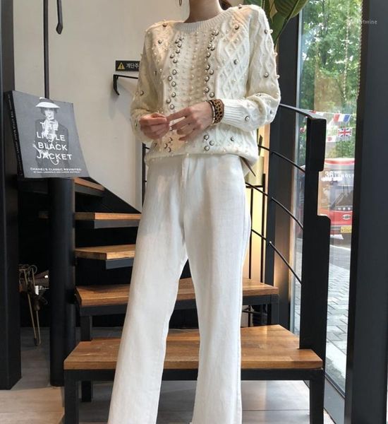 2020 and pullovers pearl beading long sleeve vintage knitted women white sweater tricot pull femme1, White;black
2020 and pullovers pearl beading long sleeve vintage knitted women white sweater tricot pull femme1, White;black