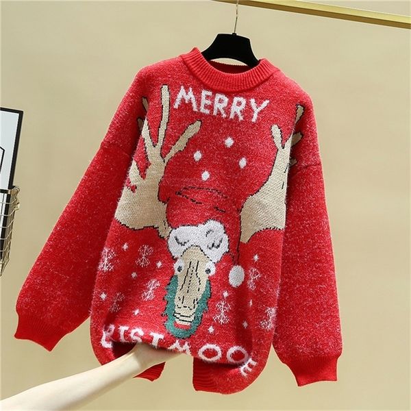 new ugly sweaters o-neck jumper pullover fawn pattern sweater female christmas elk oversized for fashion y201128, White;black
new ugly sweaters o-neck jumper pullover fawn pattern sweater female christmas elk oversized for fashion y201128, White;black