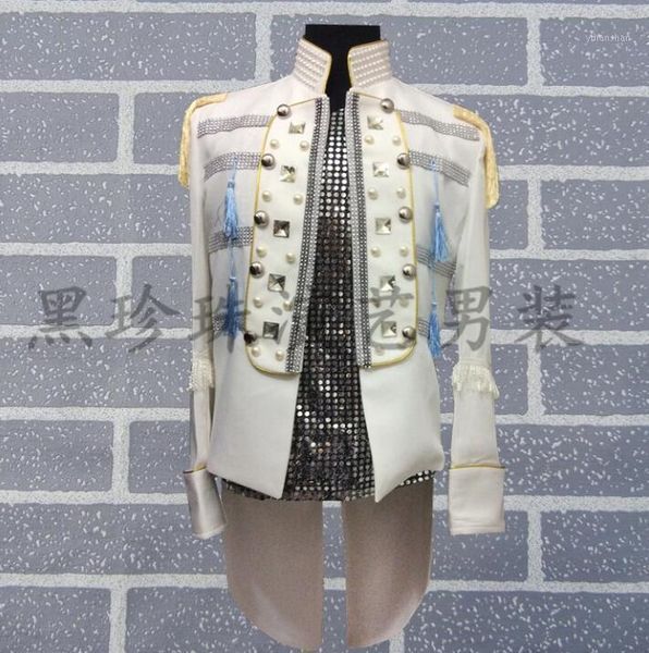 men suits designs masculino homme terno stage costumes for singers men sequin blazer dance clothes jacket style tuxedo dress1, White;black
men suits designs masculino homme terno stage costumes for singers men sequin blazer dance clothes jacket style tuxedo dress1, White;black