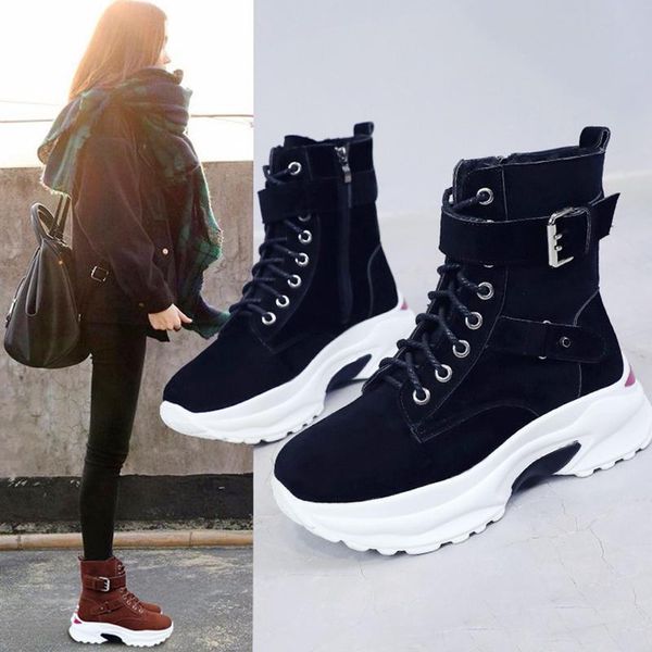 women's ankle boots 2020 autumn and winter new with thick platform boots for women shoes high wild women plus velvet botas mujer, Black
women's ankle boots 2020 autumn and winter new with thick platform boots for women shoes high wild women plus velvet botas mujer, Black