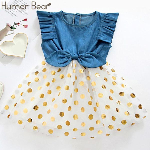 girl's dresses humor bear girls dress summer baby denim mesh patchwork bow dot princess clothing flying sleeve dresses1, Red;yellow
girl's dresses humor bear girls dress summer baby denim mesh patchwork bow dot princess clothing flying sleeve dresses1, Red;yellow