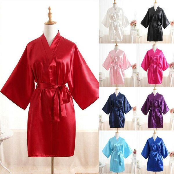 women's sleepwear fashion women's v neck three quarter sleeve solid satin short robe ladies casual slim summer1, Black;red
women's sleepwear fashion women's v neck three quarter sleeve solid satin short robe ladies casual slim summer1, Black;red