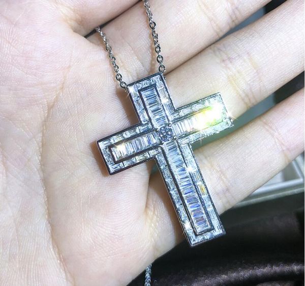 hip hop brilliant women men cross simulate diamond necklace pendant chain christian 2020 fine body jewelry punk brithday promotional gift, Silver
hip hop brilliant women men cross simulate diamond necklace pendant chain christian 2020 fine body jewelry punk brithday promotional gift, Silver