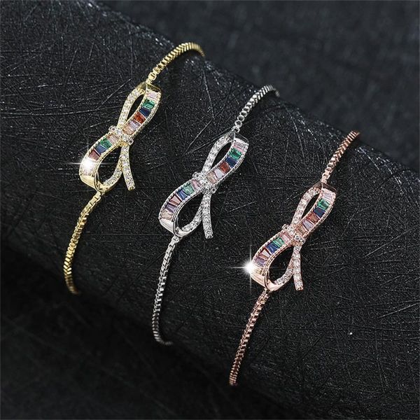 women bracelet colorful cubic zirconia bow bracelet banquet couple wedding birthday gift for girlfriend fashion jewelry, Golden;silver
women bracelet colorful cubic zirconia bow bracelet banquet couple wedding birthday gift for girlfriend fashion jewelry, Golden;silver