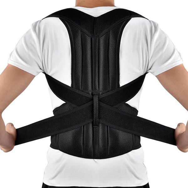 back support posture corrector belt clavicle spine adjustable men woemen workplace outdoor upper shoulder lumbar correction, Black;blue
back support posture corrector belt clavicle spine adjustable men woemen workplace outdoor upper shoulder lumbar correction, Black;blue