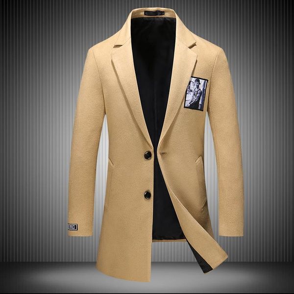men's wool & blends tide fashion men warm autumn winter woolen coat male business casual slim windproof jacket long korean overcoat, Black
men's wool & blends tide fashion men warm autumn winter woolen coat male business casual slim windproof jacket long korean overcoat, Black