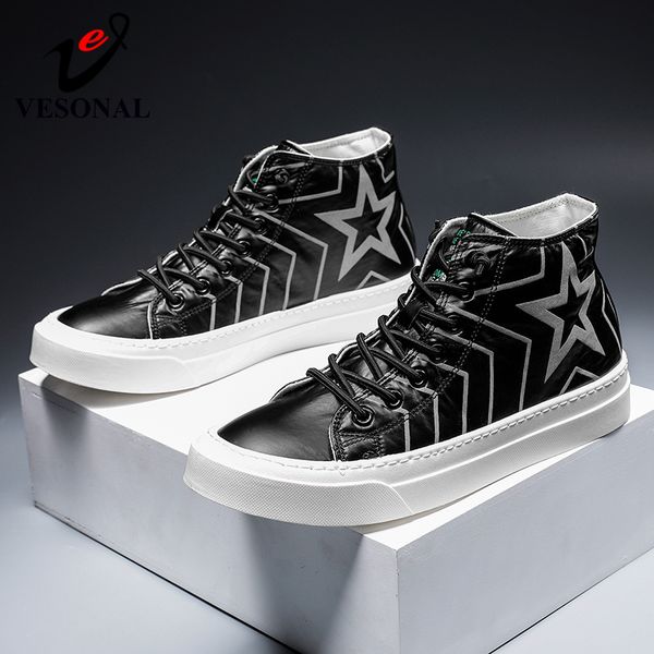 men's high sneakers men shoes 2020 for male fashion casual pu leather silver man spring autumn young footwear reflective, Black
men's high sneakers men shoes 2020 for male fashion casual pu leather silver man spring autumn young footwear reflective, Black