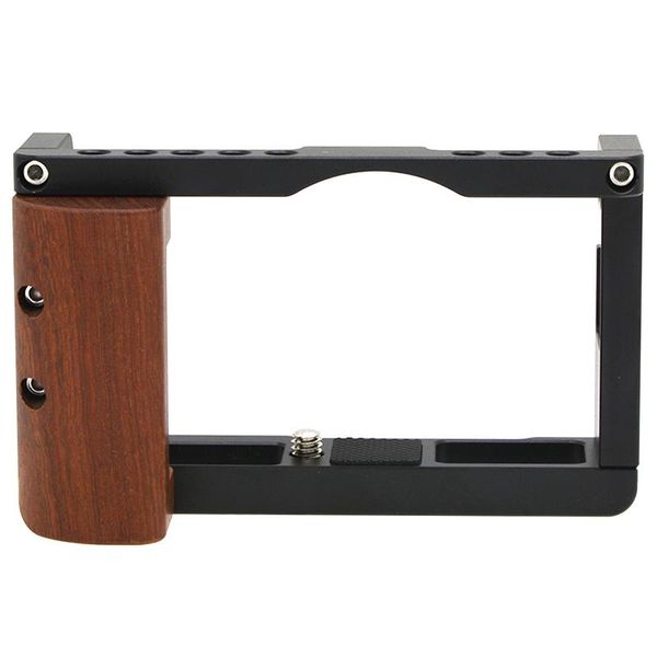 dslr camera cage rig frame case stabilizer with wooden handle hand grip cold shoe mount for g7x mark iii
dslr camera cage rig frame case stabilizer with wooden handle hand grip cold shoe mount for g7x mark iii