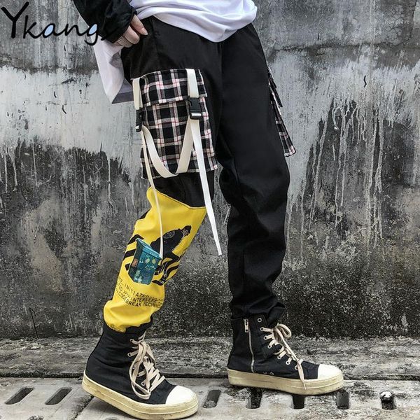hip hop joggers cargo pants streetwear letter ribbons casual black hit color pocket baggy pants for women trousers sweatpants1, Black;white
hip hop joggers cargo pants streetwear letter ribbons casual black hit color pocket baggy pants for women trousers sweatpants1, Black;white