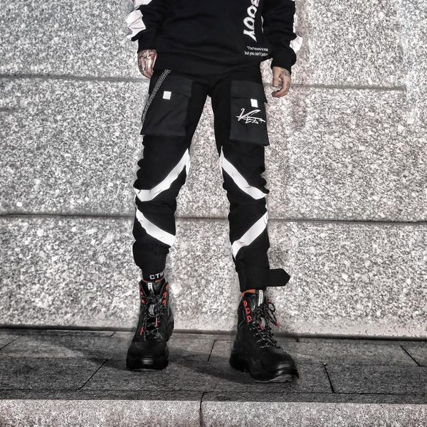 men's pants high street chain multi-pocket stitching men's sweatpants zipper hip hop harem quality trousers1, Black
men's pants high street chain multi-pocket stitching men's sweatpants zipper hip hop harem quality trousers1, Black