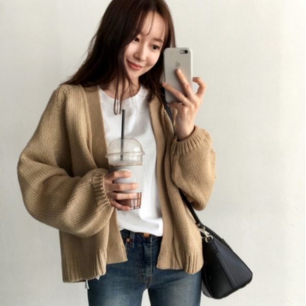 2019 autumn new coat sweater korean chic style lazy loose short knitted cardigan sweater coat student female hgfqq, White;black
2019 autumn new coat sweater korean chic style lazy loose short knitted cardigan sweater coat student female hgfqq, White;black