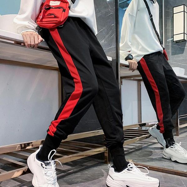 men's pants men casual sports gym jogger sweatpants sporty color block ankle tied long elastic cotton running trousers, Black
men's pants men casual sports gym jogger sweatpants sporty color block ankle tied long elastic cotton running trousers, Black