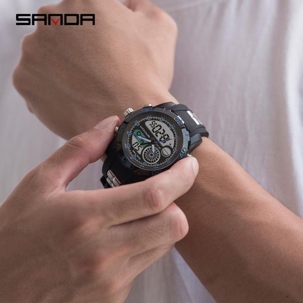 sanda new fashion men's sports watches led digital quartz military watch multifunctional waterproof chronograph wristwatches jllqqb, Silver
sanda new fashion men's sports watches led digital quartz military watch multifunctional waterproof chronograph wristwatches jllqqb, Silver