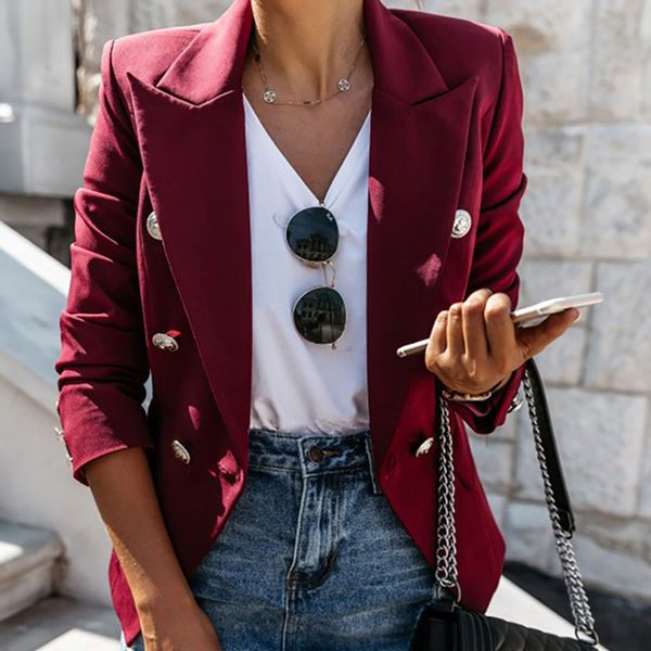 2021 new women's autumn long sleeve jackets solid color stand-up collar small suit outerwear double breasted ladies office workwear coa, Black;brown
2021 new women's autumn long sleeve jackets solid color stand-up collar small suit outerwear double breasted ladies office workwear coa, Black;brown