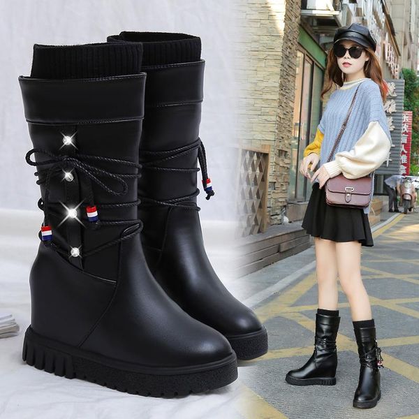 women's boots autumn booties ladies rock shoes woman winter footwear thigh high heels high round toe boots-women, Black
women's boots autumn booties ladies rock shoes woman winter footwear thigh high heels high round toe boots-women, Black