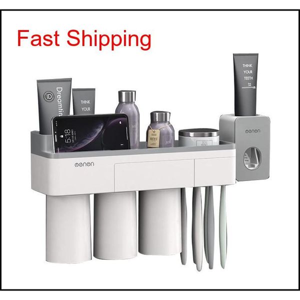 magnetic toothbrush holder with toothpaste squeezer with cups for 2/3persons in bathroom storage rack nail f qylyxa bde_luck
magnetic toothbrush holder with toothpaste squeezer with cups for 2/3persons in bathroom storage rack nail f qylyxa bde_luck